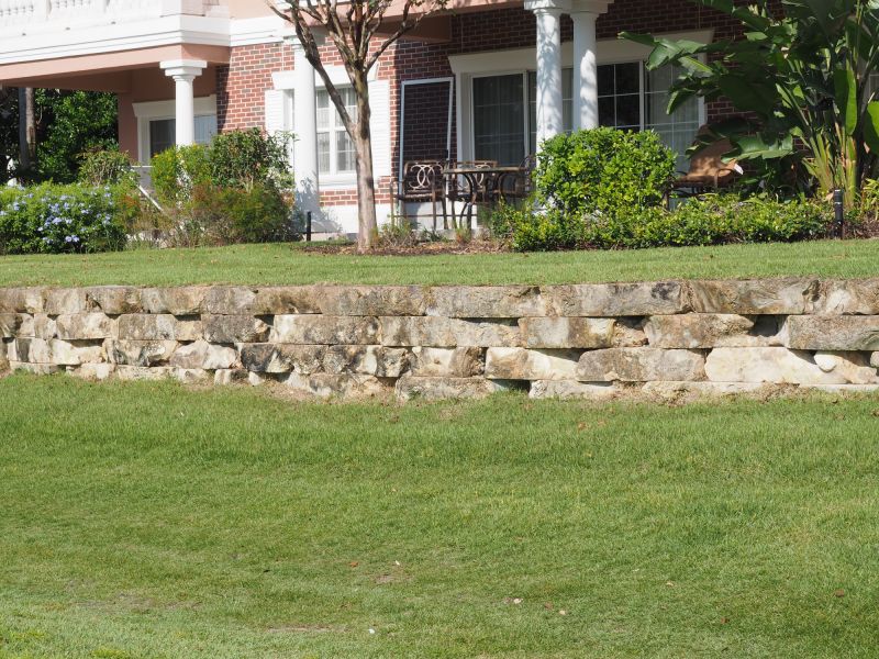 Retaining Wall with Natural Stone